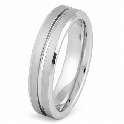 white-tungsten-6mm-matte-wedding-band-5 flipped product image