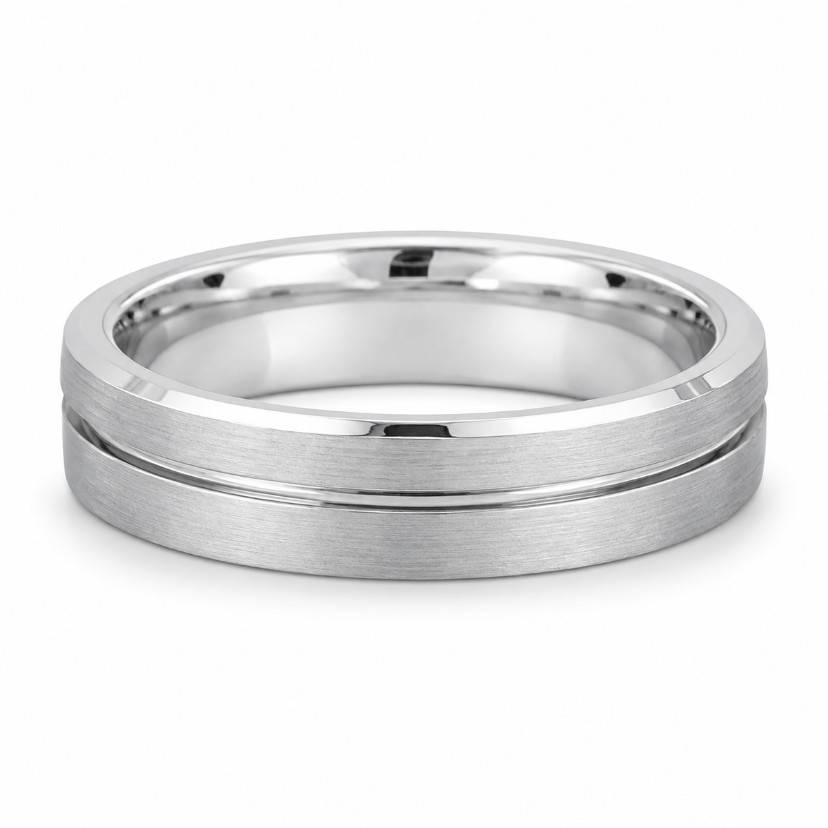 white-tungsten-6mm-matte-wedding-band-5 horizontal product image