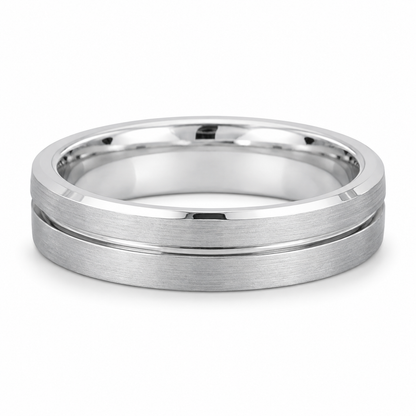white-tungsten-6mm-matte-wedding-band-5 horizontal product image