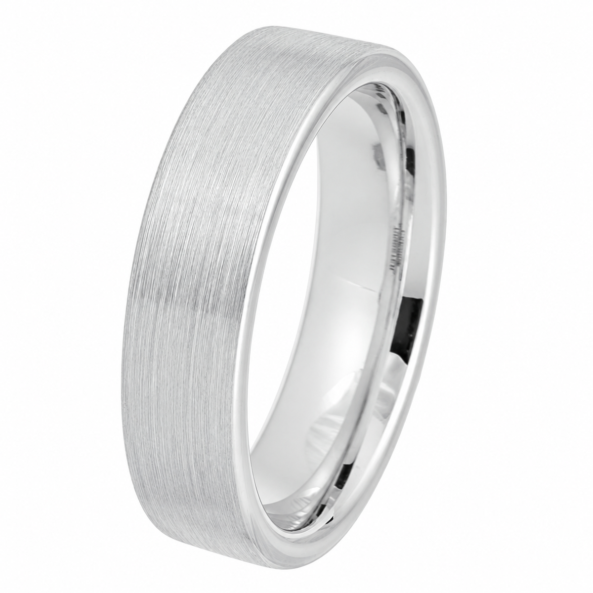 white-tungsten-6mm-polished-wedding-band-5 flipped product image