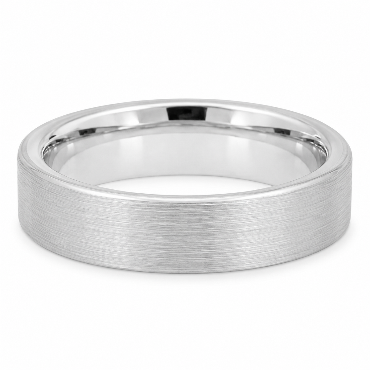 white-tungsten-6mm-polished-wedding-band-5 horizontal product image