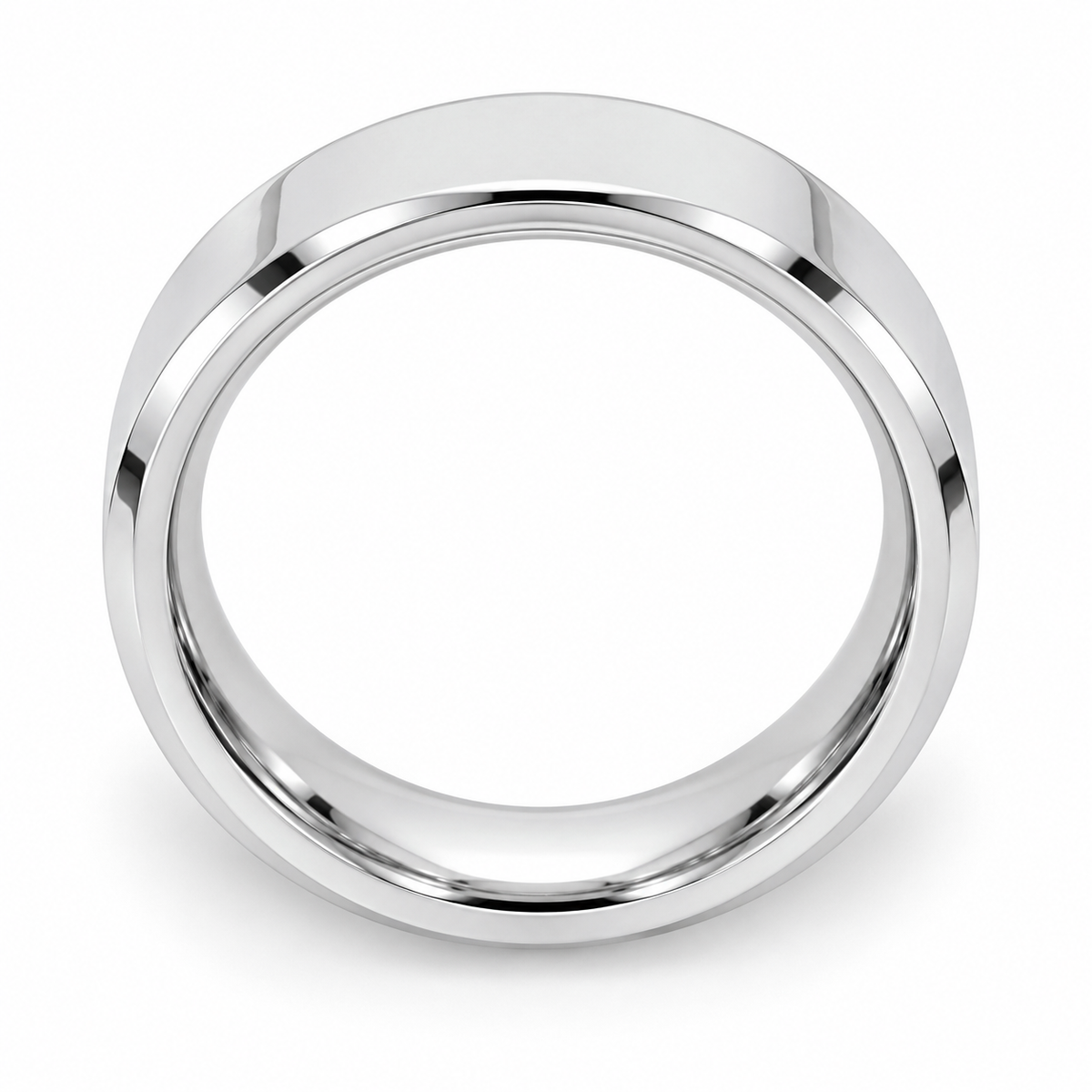 Polished Silver Tungsten 6mm Promise Ring - Style 2 — topdown alternate product view