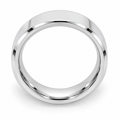 Polished Silver Tungsten 6mm Promise Ring - Style 2 — topdown alternate product view